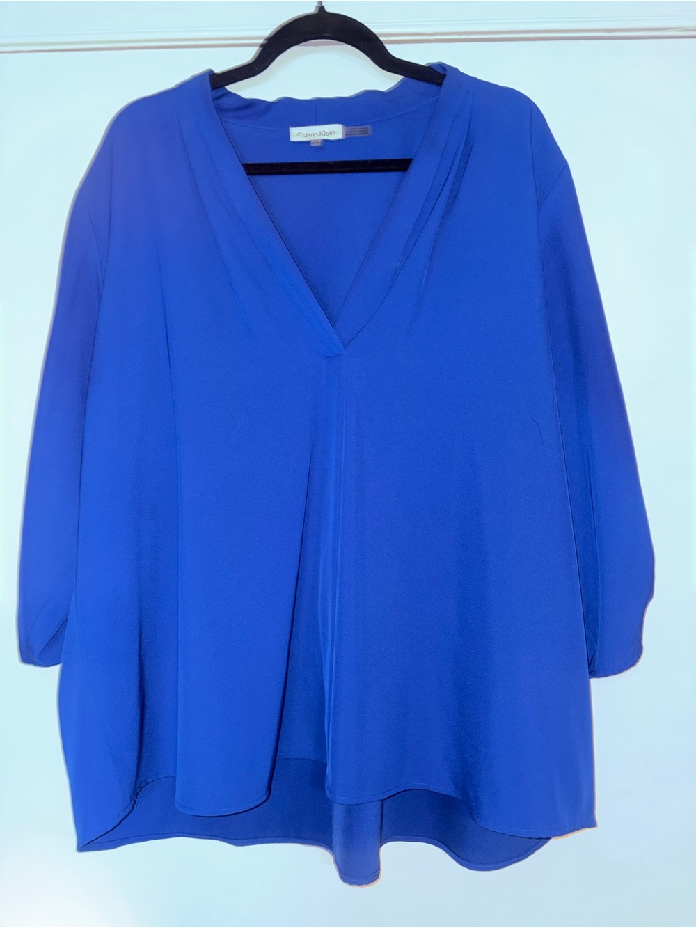 Calvin Klein Women's Royal Blue V-Neck Blouse